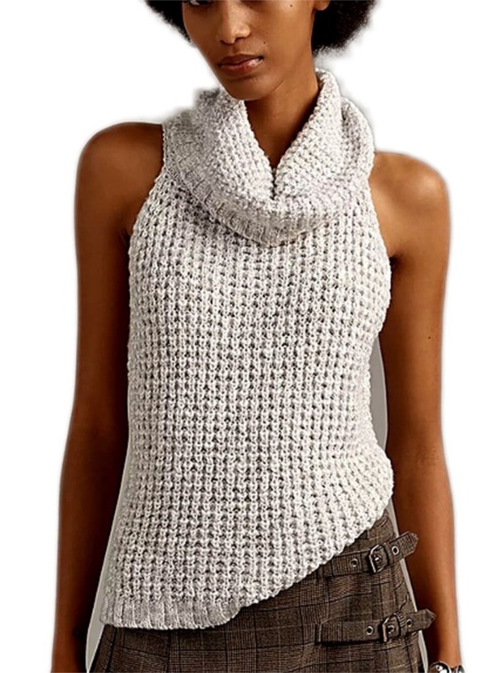 Pilcro Sweater Slouchy Turtleneck Sweater Tank Top Light Grey NWT size Small
